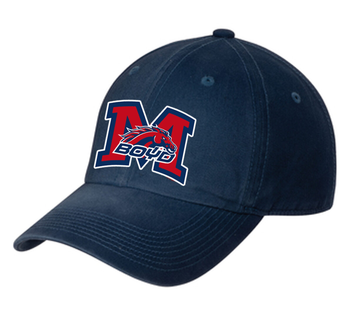 A navy-blue bull cap with Boyd logo